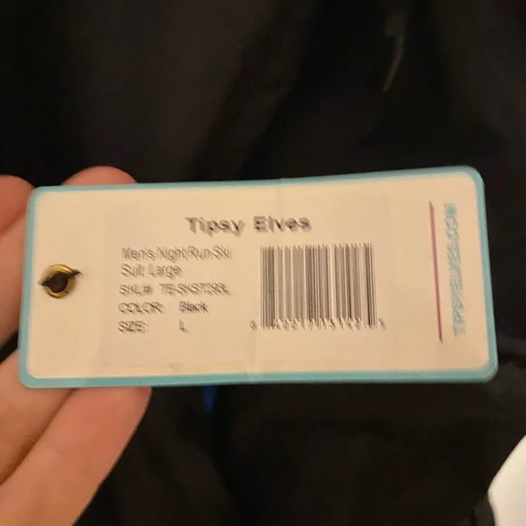 NWT TipsyElves Men’s Night Run Snow Suit in black, blue and pink - Picture 10 of 11